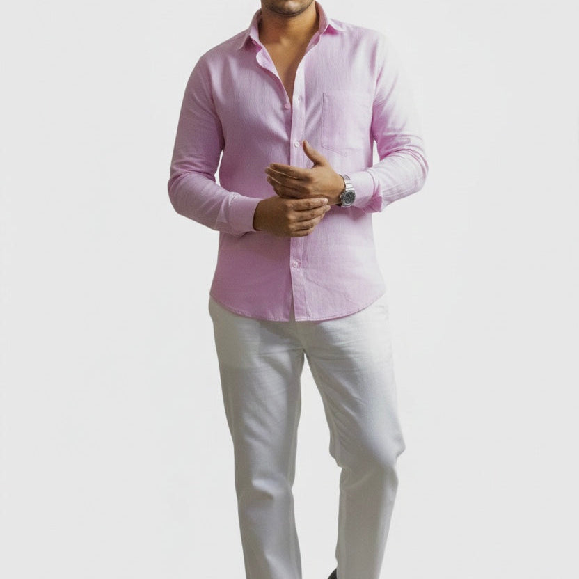 Blush Pink Linen Shirt