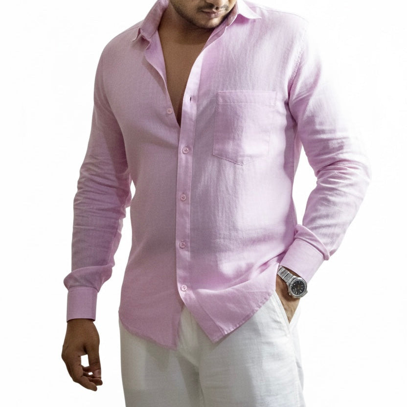 Blush Pink Linen Shirt